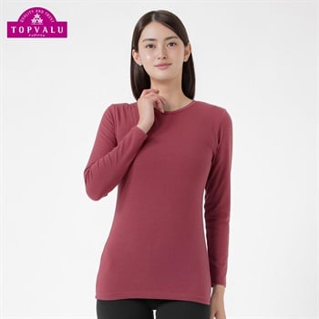 WARMコットンブレンドストレッチ 長袖Tシャツ レディス トップバリュ PEACE FIT(ピースフィット)(Ａアカ-M)