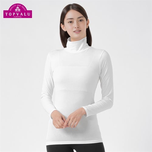 WARMコットンブレンドストレッチ 長袖タートル レディス トップバリュ PEACE FIT(ピースフィット)
