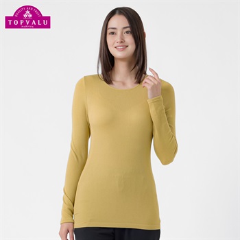WARMよくのびーる 長袖Tシャツ レディス トップバリュ PEACE FIT(ピースフィット)(コイキイロ-S)