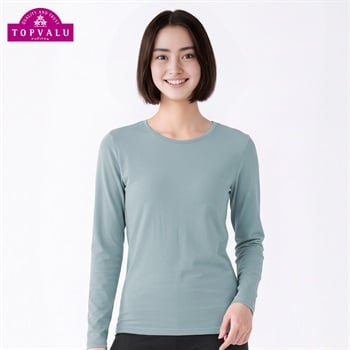 WARM超保温 長袖Tシャツ レディス トップバリュ PEACE FIT(ピースフィット)(ウスミドリ-S)