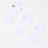 mizuno(ミズノ) スニーカー丈ソックス 3足組 レディス(シロ-23-25CM)