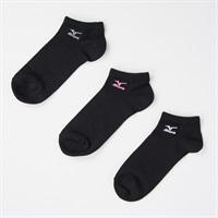 mizuno(ミズノ) スニーカー丈ソックス 3足組 レディス(クロ-23-25CM)