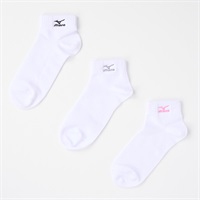 mizuno(ミズノ) スニーカー丈ソックス 3足組 レディス(シロ-23-25CM)