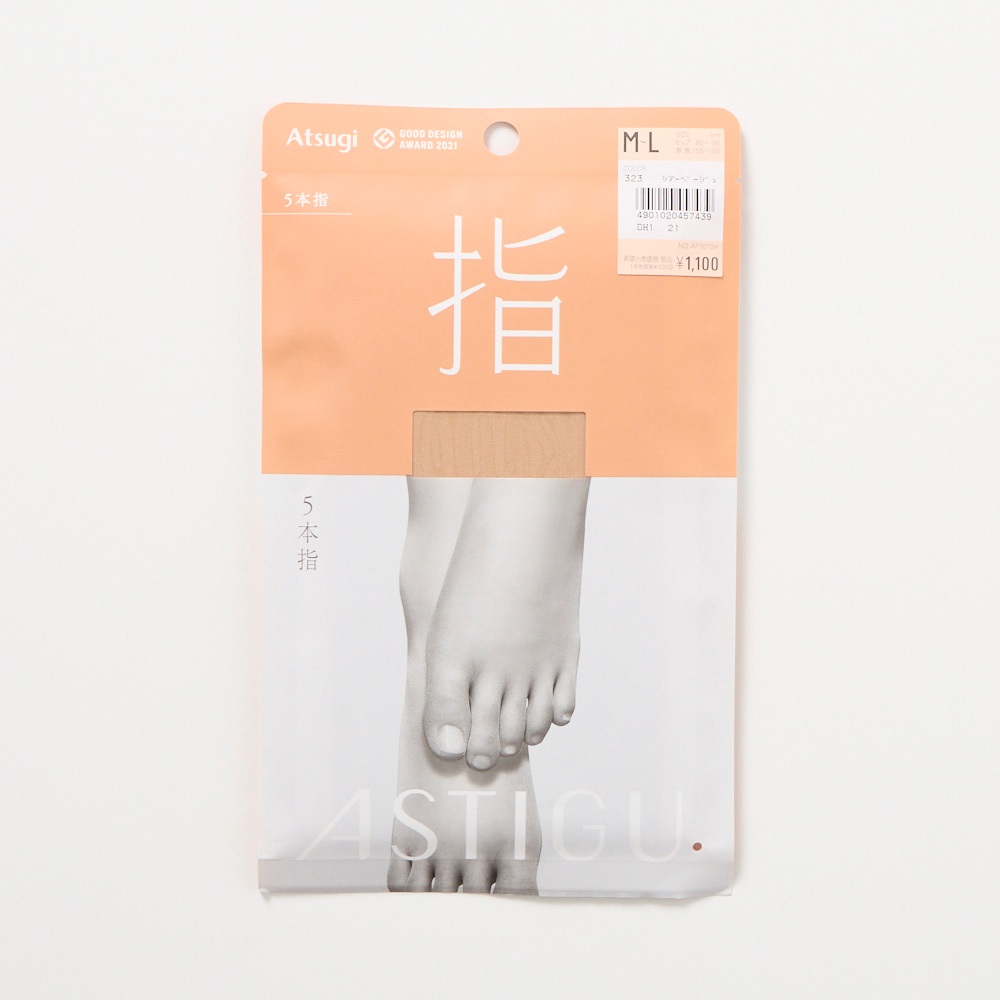 アスティーグ指5本指ひざ下丈ストッキング7点22～25㎝ セブン ストッキング