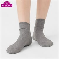 レッグアクセサリーリブ総ラメショート12cm丈ソックス レディス(チャコ－ルグレ－-23-25CM)