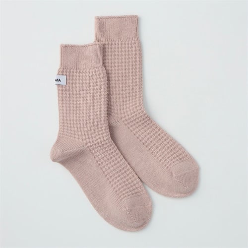 NIRMATA BASIC ワッフルハーフ丈ソックス レディス(ウスピンク-23-25CM)