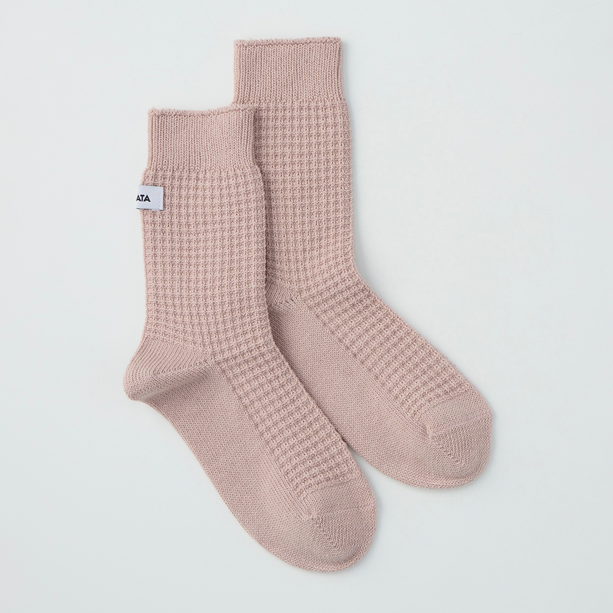 NIRMATA BASIC ワッフルハーフ丈ソックス レディス(ウスピンク-23-25CM)