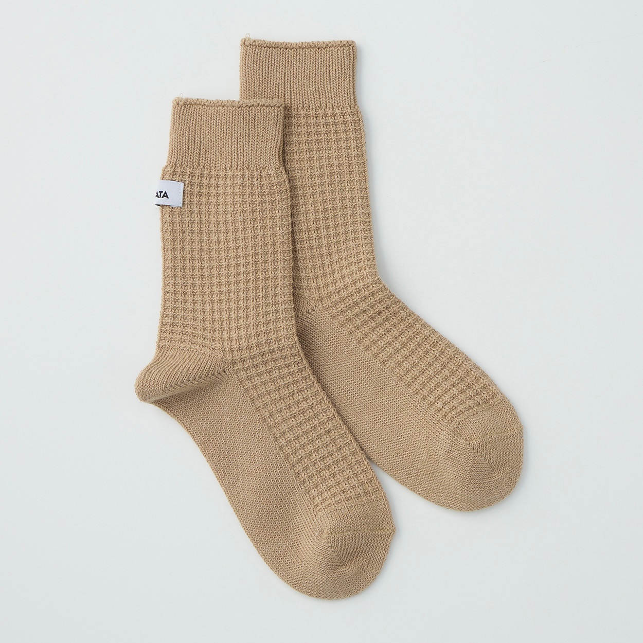 NIRMATA BASIC ワッフルハーフ丈ソックス レディス(ベージュ-23-25CM)
