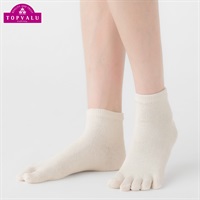 ５本指スニーカー丈ソックス シルク素材 レディス(オフ-23-25CM)