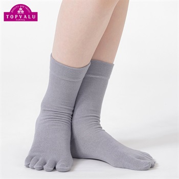レーヨンシルク混5本指無地ソックス レディス(ムラサキ-23-25CM)