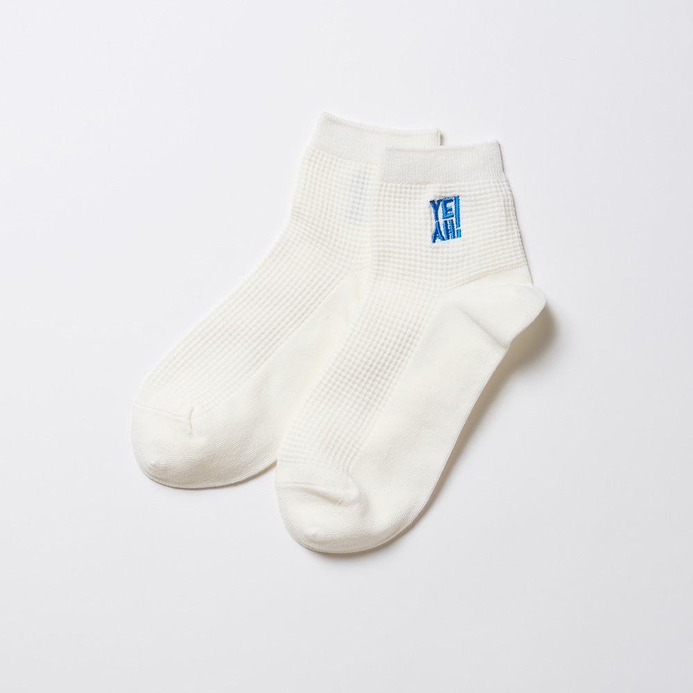 NIRMATA BASIC 鹿子YEAH刺繍ショート丈ソックス レディス(オフ-23-25CM)