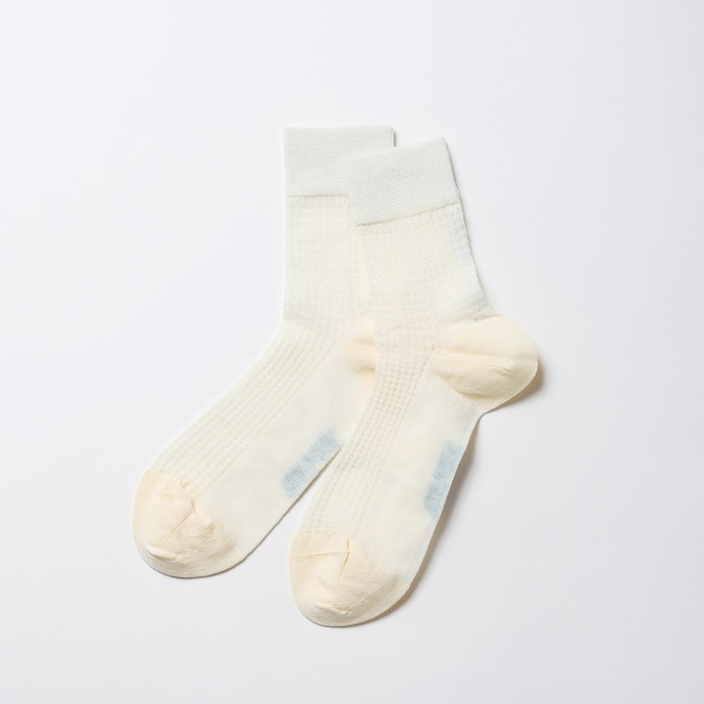 NIRMATA BASIC シア―ワッフルクルー丈ソックス レディス(オフ-23-25CM)