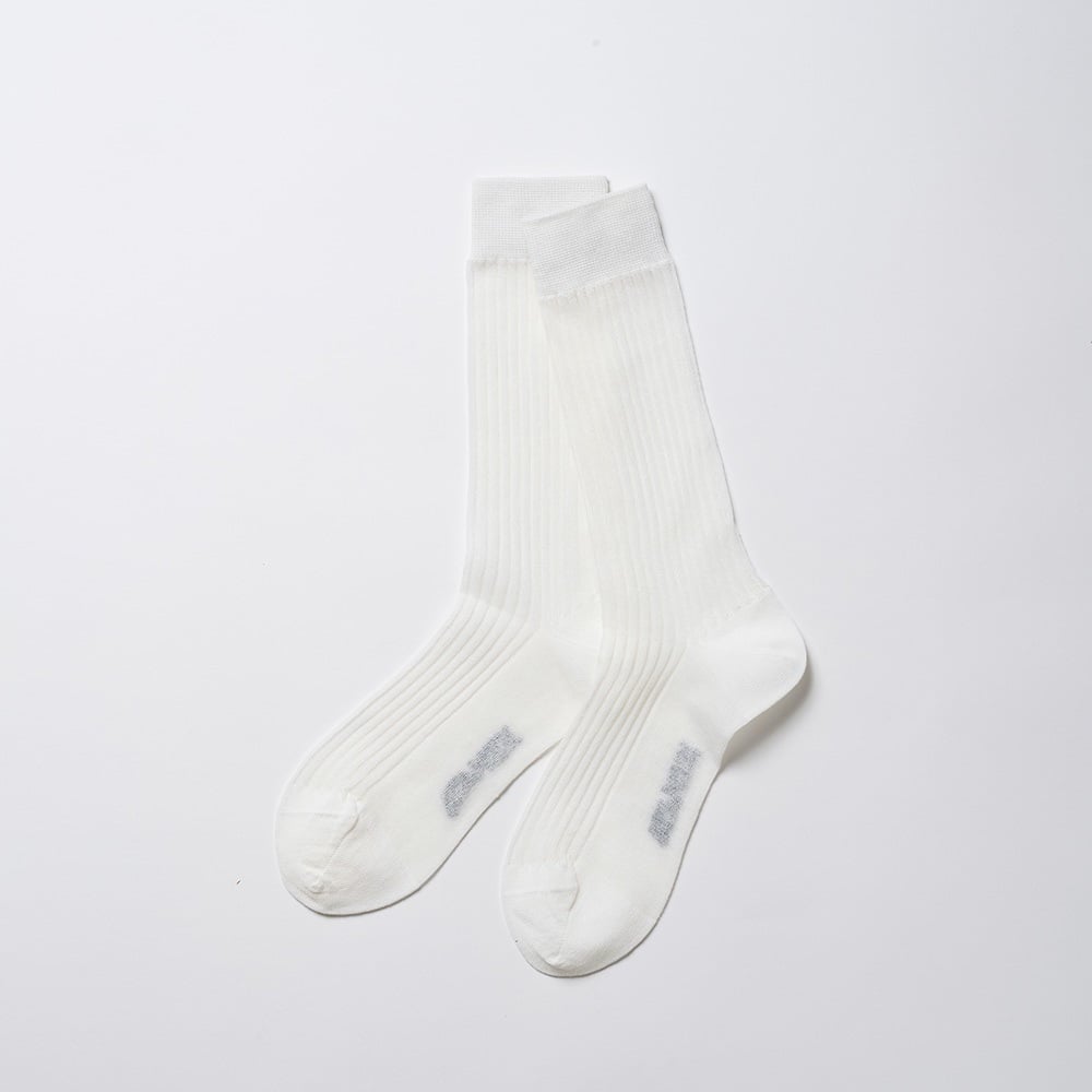 NIRMATA BASIC シア―リブクルー丈ソックス レディス(オフ-23-25CM)