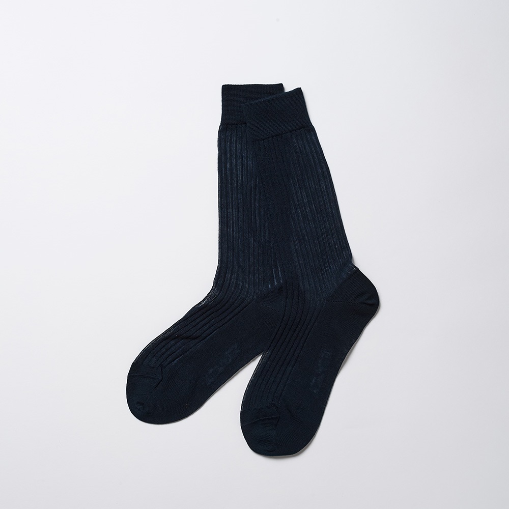 NIRMATA BASIC シア―リブクルー丈ソックス レディス(クロ-23-25CM)