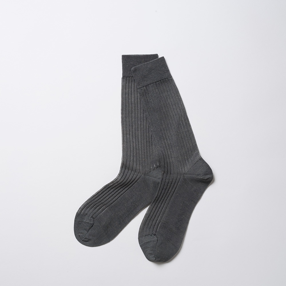 NIRMATA BASIC シア―リブクルー丈ソックス レディス(チャコ－ルグレ－-23-25CM)