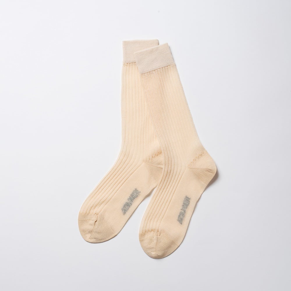 NIRMATA BASIC シア―リブクルー丈ソックス レディス(ベ－ジュ-23-25CM)
