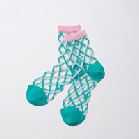 NIRMATA GRAPHIC シアーストライプハーフ丈ソックス レディス(ミドリ-23-25CM)