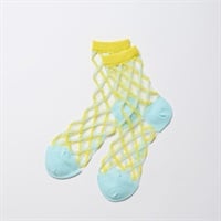 NIRMATA GRAPHIC シアーストライプハーフ丈ソックス レディス(ウスアオ-23-25CM)