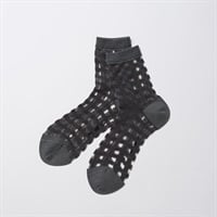 NIRMATA GRAPHIC シアーチェック小ハーフ丈ソックス レディス(グレー-23-25CM)
