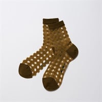 NIRMATA GRAPHIC シアーチェック小ハーフ丈ソックス レディス(チャ-23-25CM)