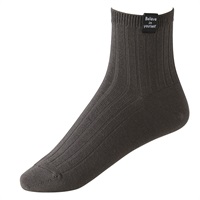 レッグアクセサリー リブピス柄ショート丈ソックス12cm丈 レディス(チャコ－ルグレ－-23-25CM)