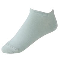 レッグアクセサリー 無地カラーオーガニック綿スニーカー丈ソックス レディス(ウスミドリ-21-23CM)