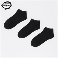 カジュアルソックス3足組 無地スニーカー丈ソックス レディス トップバリュ ベストプライス(TOPVALU BESTPRICE)(クロ-23ｰ25CM)