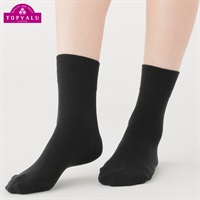 レッグアクセサリー 無地薄地クルー丈ソックス15cm丈 レディス(クロ-21-23CM)