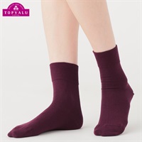 レッグアクセサリー 無地カラー薄地クルー丈ソックス15cm丈 レディス(コイムラサキ-21-23CM)