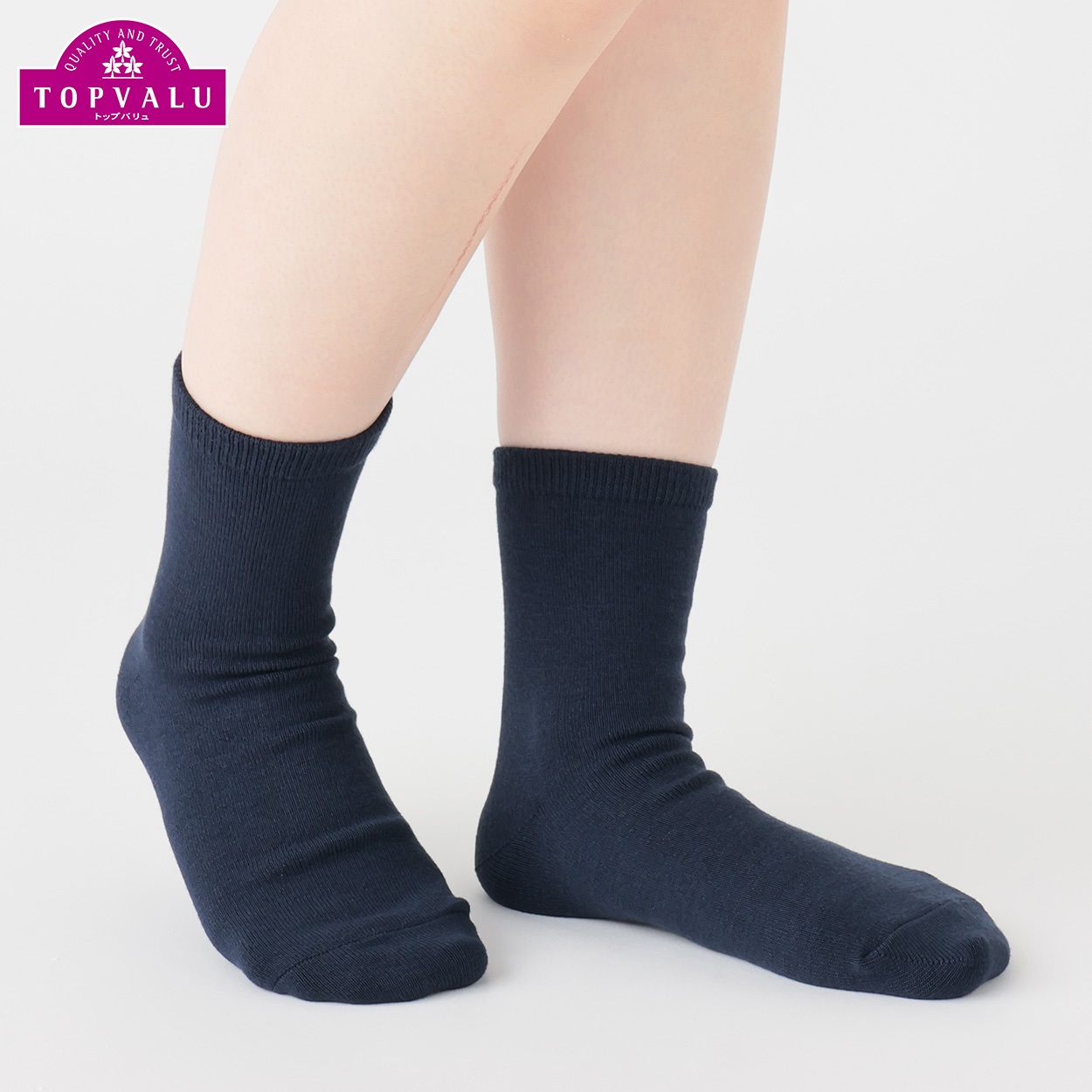 平無地ソックスクルー丈 レディス トップバリュ PEACE FIT(ピース