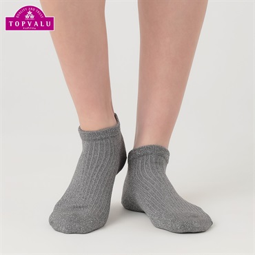 レッグアクセサリー スニーカー丈 ソックス ラメ柄 レディス(チャコ－ルグレ－-23ｰ25CM)