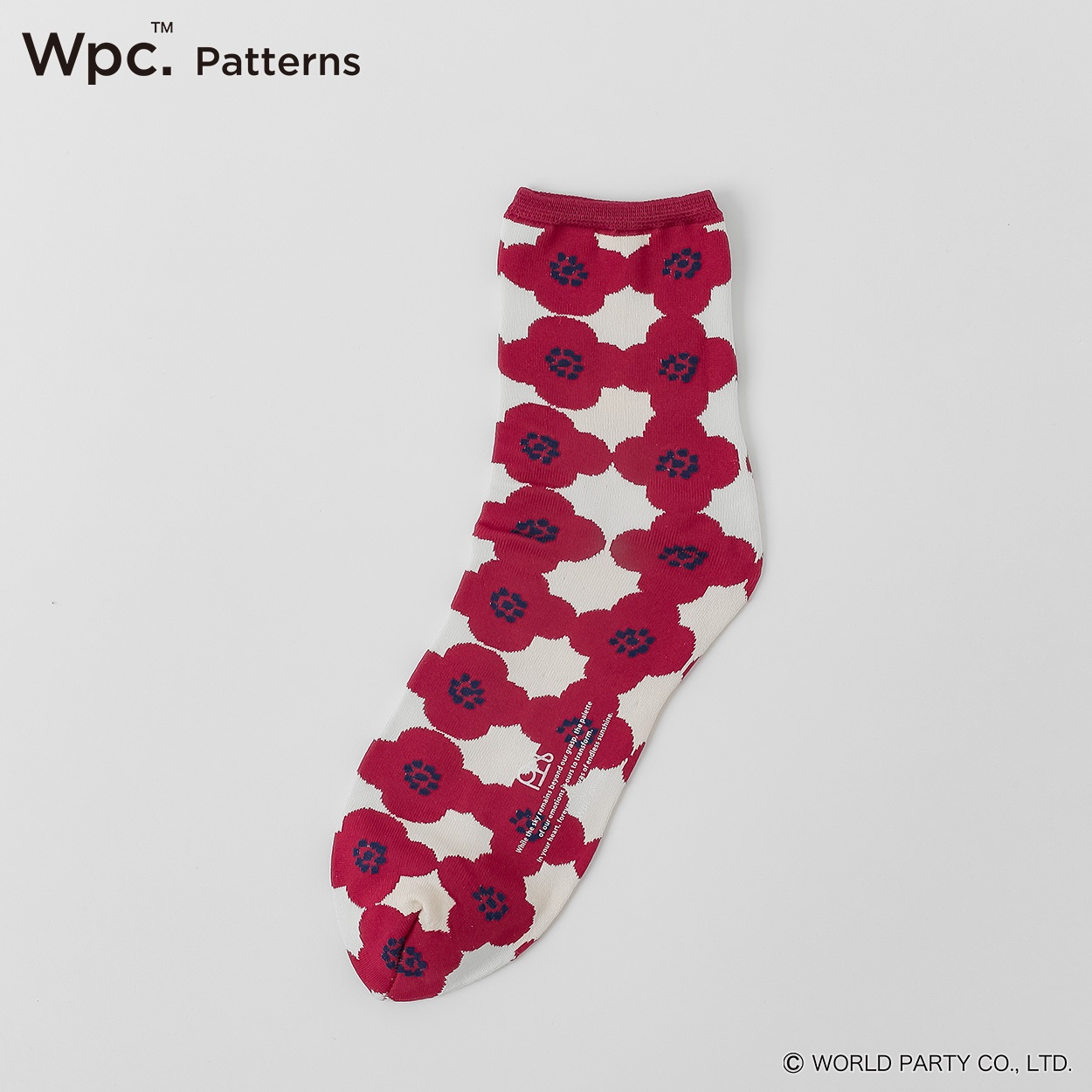 Wpc. Patterns クルー丈 ピオニー 吸水速乾 レディス(アカ-23-25CM)