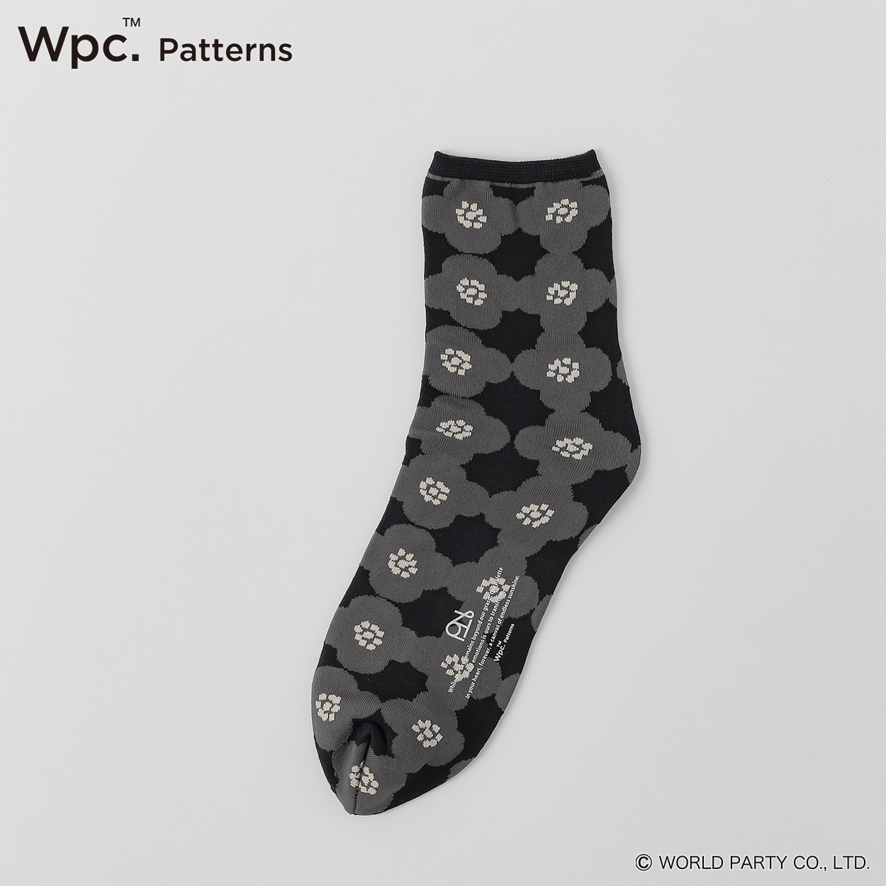Wpc. Patterns クルー丈 ピオニー 吸水速乾 レディス(クロ-23-25CM)