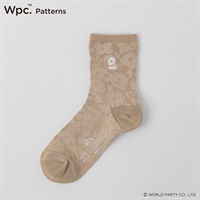 Wpc. Patterns クルー丈 花刺繍  吸水速乾 レディス(ウスベ－ジュ-23-25CM)