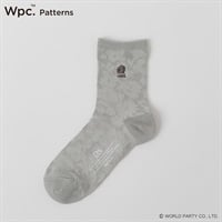 Wpc. Patterns クルー丈 花刺繍  吸水速乾 レディス(ウスグレー-23-25CM)