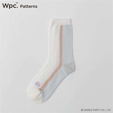Wpc. Patterns クルー丈 ライン メッシュ さらさら レディス(オフ-23-24CM)