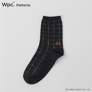 Wpc. Patterns クルー丈 チェック 水滴はじきやすい レディス(クロ-23-25CM)