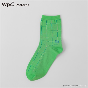 Wpc. Patterns クルー丈 チェック 水滴はじきやすい レディス(ミドリ-23-25CM)