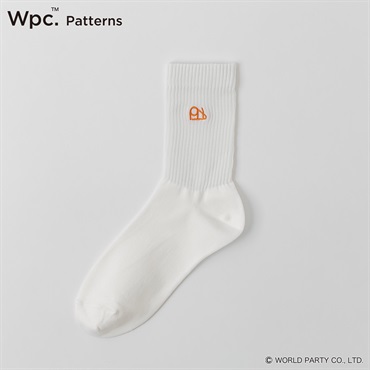 Wpc. Patterns クルー丈 リブ 水滴はじきやすい レディス(シロ-23-25CM)
