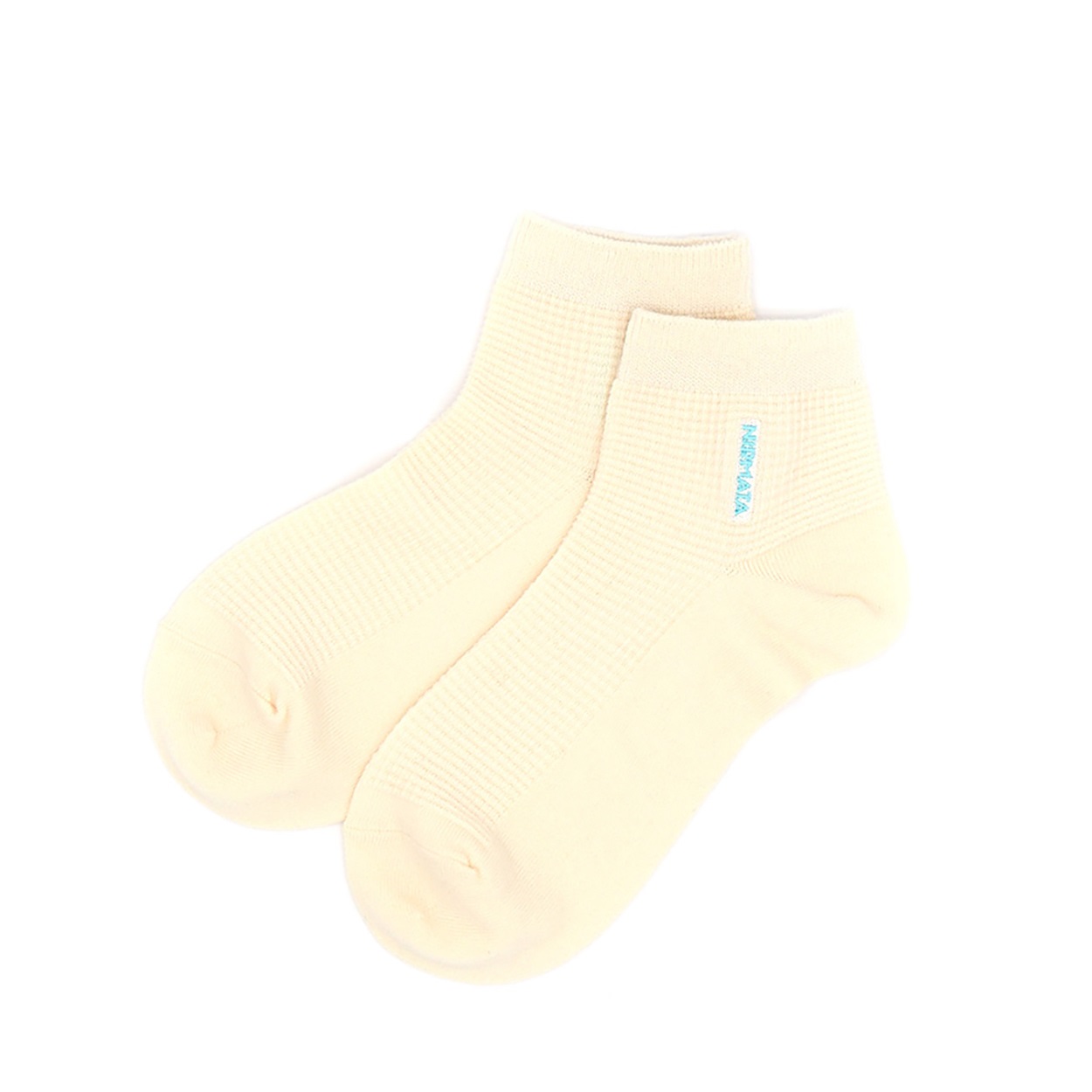 NIRMATA BASIC ワッフル縦ロゴ刺繍ショート丈ソックス レディス(オフ-23-25CM)