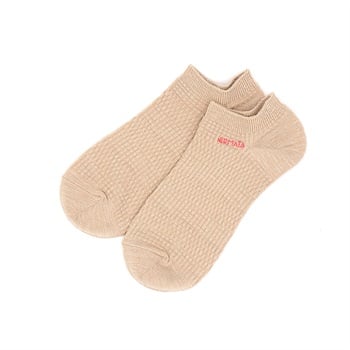 NIRMATA BASIC ロゴ刺繍スニーカー丈ソックス レディス(ベ－ジュ-23-25CM)