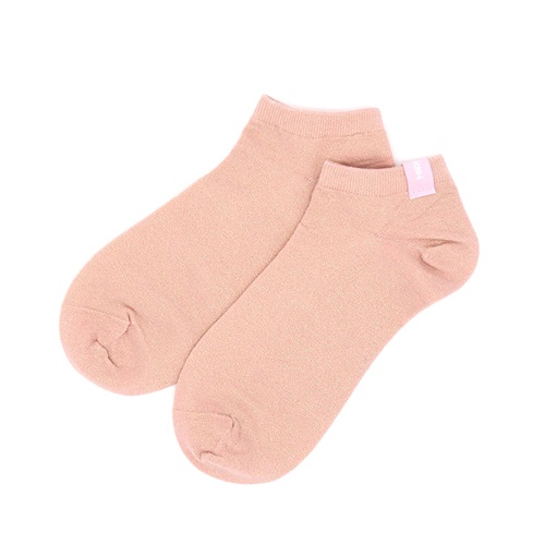 NIRMATA BASIC ラメ糸ピスネームスニーカー丈ソックス レディス(ピンク-23-25CM)