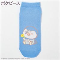ポケピース スニーカー丈ソックス ポッチャマ レディス(アオ-23-25CM)