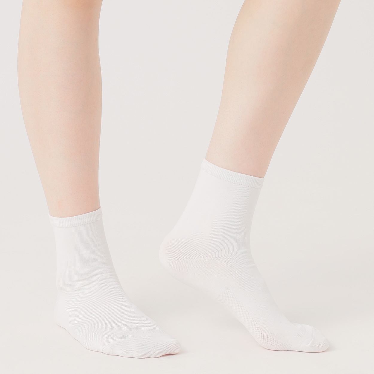 ココピタさらっと実感 無地 クルー丈 レディス(オフ-23-25CM)