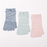 mizuno(ミズノ) 3足組5本指スニーカー 引き揃え DRY甲メッシュ レディス(コミ-23-25CM)