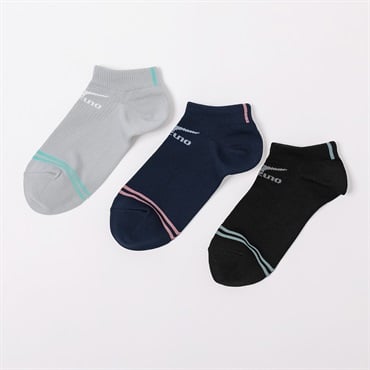 mizuno(ミズノ) 3足組スニーカー 2本ライン DRY甲メッシュ レディス