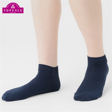コットン鹿の子編みスニーカー丈ソックス レディス トップバリュ PEACE FIT(ピースフィット)(コイアオ-21-23CM)