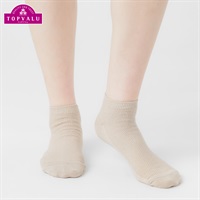 コットン鹿の子編みスニーカー丈ソックス レディス トップバリュ PEACE FIT(ピースフィット)(ベ－ジュ-21-23CM)