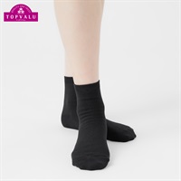 コットン鹿の子編みショート丈ソックス レディス トップバリュ PEACE FIT(ピースフィット)(クロ-21-23CM)
