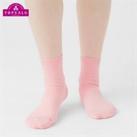 コットン鹿の子編みショート丈ソックス レディス トップバリュ PEACE FIT(ピースフィット)(ピンク-21-23CM)